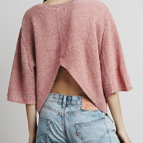 Free People Sweaters - Free People Oversized Cropped Open Back Sweater